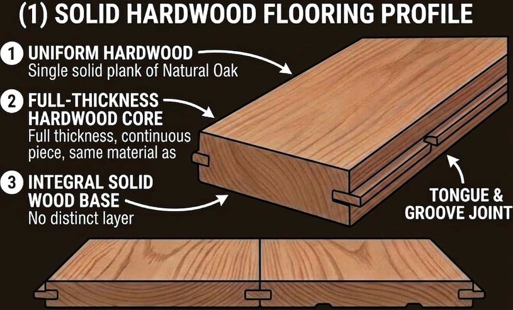 Solid hardwood flooring profile